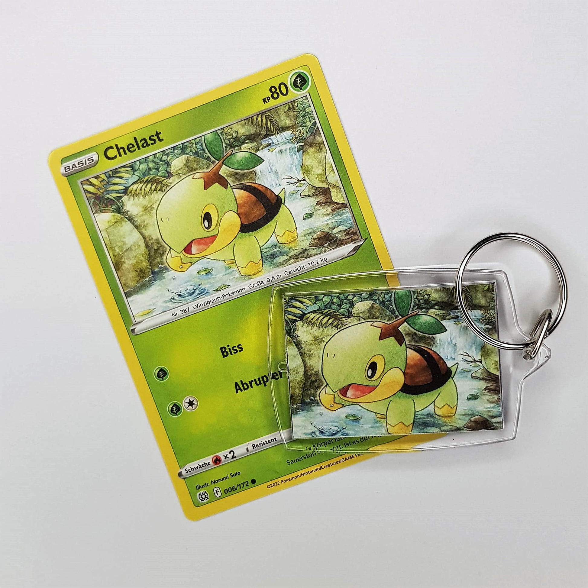Pokemon Schlüsselanhänger selfmade aus Pokemonkarte - Auswahl
