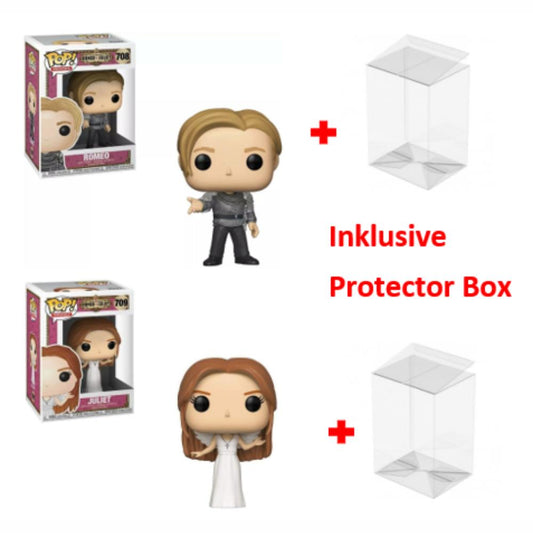 FUNKO POP Romeo and Juliet #708 Romeo #709 Juliet Vinyl Figur + Protector Box