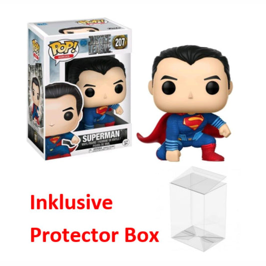 FUNKO POP Justice League DC  #207 Superman Vinyl Figur sealed + Protector Box