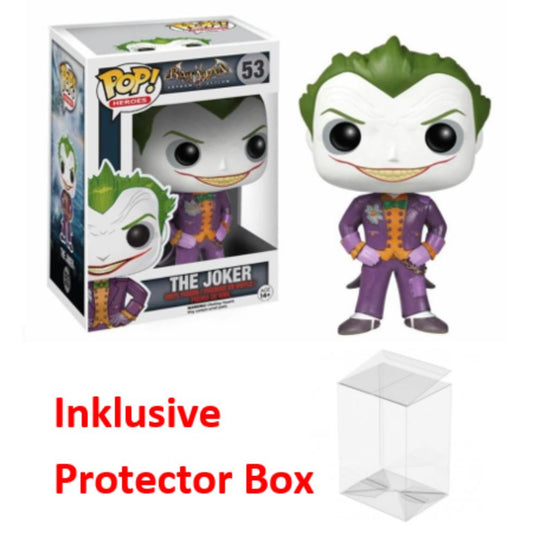 FUNKO POP Batman Arkham Asylum #53 The Joker Vinyl Figur sealed + Protector Box